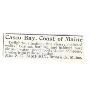 Casco Bay Coast Of Maine SG Simpson Brunswick ME 1903 Magazine Ad SAG6-S17